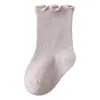 Calcetines para bebé de media pantorrilla 2026 para primavera y otoño, Calcetines para bebé de otoño e invierno para recién nacidos con borde de volantes, Ajuste holgado que no aprieta las piernas, Calcetines para niños