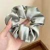 Scrunchie lenço quadrado estilo pastoral francês para meninas e crianças, elástico de cabelo doce com laço para coques, acessório de cabelo