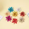 Adornos Navideños de Terciopelo con Brillo de Flor para Colgar en el Árbol de Navidad Shunchuang