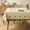 Toalha de Mesa de Luxo Leve de Alta Qualidade Impermeável e à Prova de Óleo Estilo Retro Americano Dopamina Tapete para Mesa de Jantar Estilo Ins Toalha de Mesa para Mesa de Centro