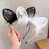 Coreia do Sul Bonito Renda Orelha de Gato Headband Feminino Internet Celebridade Headband Sexy Coelho Orelha Cos Maquiagem Acessórios de Cabelo 4099
