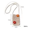 Mini Bolso para Teléfono de Hilo de Algodón Tejido Hueco Estilo Coreano, Bolso Ligero Tejido a Mano Estilo Ins para Hombro Cruzado Hueco