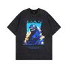 Camisetas de manga corta con estampado de estrellas retro de High Street europeas y americanas para hombres y mujeres, camiseta de manga corta de marca de moda hip-hop de Dark Street