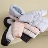Chaqueta de Algodón Cálida con Capucha de Canalé de Color Liso para Niñas y Niños, Abrigo de Algodón Ligero Elegante y Lindo para Niños, Ropa de Abrigo