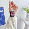 Correa de Reloj Adecuada para Apple Watch iWatch Cabeza de Oso Hebilla Estilo Japonés Aleación de Zinc Incrustada de Diamantes