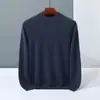 Suéter de cachemira para hombre, nuevo estilo otoño e invierno, cuello semi-alto, suéter de lana cálido como capa base, top casual versátil para hombre, moderno