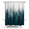 Cortina de ducha impermeable y a prueba de moho con estampado de hojas de bosque original transfronterizo especial 2022, fabricantes de cuentas de ducha