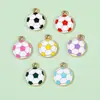 Accesorios de Fútbol Coloridos Estilo Deportivo Piezas de Esmalte Colgantes de Aleación para DIY Cadenas para Teléfono Llaveros Dijes Hechos a Mano