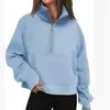 Sudadera deportiva unisex de otoño e invierno 2026, transfronteriza europea y americana, con medio cierre, bolsillo, cuello alto de forro polar, cómoda y casual, manga larga