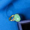 Anillo de Lujo con Incrustaciones de Jade Dongling Verde Rey de Xinjiang Grado I Material Fino Cara de Huevo