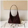 Bolso transfronterizo de gamuza para mujer, bolso de hombro de gran capacidad, nuevo modelo 2026, bolso tote texturizado para el día a día, bolso casual para debajo del brazo