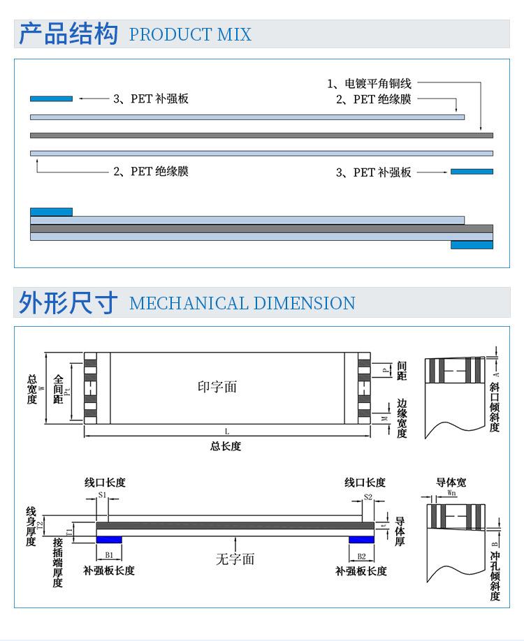 厂家源头 FFC/FPC扁平软排线,FFC连接线 1.0间距 4P-34P芯 同向A