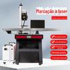 Linha de Montagem CCD Máquina de Marcação a Laser Visual de Fibra Óptica Metal Aço Inoxidável Gravação Posicionamento Totalmente Automático Máquina de Gravação a Laser