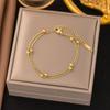 Pulseira de aço inoxidável de nicho de alta qualidade que não desbota, mais vendida no exterior, para menina, com cordão vermelho perolado, pulseira de trevo, joia