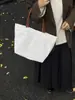 Bolsa de Lona para Mulheres 2025 Novo Estilo Coreano Estudante Grande Capacidade Bolsa de Mão Bolsa de Ombro para Compras Bolsa Tote Simples para o Dia a Dia