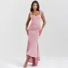 Estilo Europeu e Americano Transfronteiriço 2026 Verão Mais Vendido Novo Sexy Moda Ombro a Ombro Corselete Cauda de Sereia Vestido Longo para Mulheres