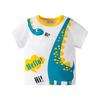 Ropa Infantil Transfronteriza Camiseta de Manga Corta con Dibujo de Dinosaurio para Niños Tops para Niños Ropa 100% Algodón para Bebé Niño