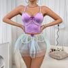 Comércio exterior Europa e Estados Unidos nova lingerie sexy saia tubinho sexy de renda terno divertido de pérolas perspectiva atacado