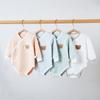 Mameluco de Primavera y Otoño para Bebé Ropa de Liebre de Apertura Oblicua para Bebé Recién Nacido Triangular Manga Larga Protección de Vientre Ropa de Pedos Ropa para Dormir de Bebé