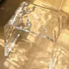Banqueta Pequena de Acrílico Ondas d'Água, Banqueta Baixa para Uso Doméstico, Banqueta Transparente para Banheiro, Banqueta Impermeável para Banho, Banqueta Pequena para Trocar de Sapatos