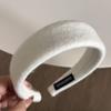 Tecido de Lã Edição Larga Elegante Faixa de Cabelo para Sair All-match Acessórios de Cabelo Cor Sólida Sentido de Alto Padrão Faixa de Cabelo Grampo de Cabelo Acessório de Cabeça Novo Estilo
