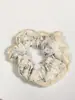 Elástico de Cabelo Scrunchie Listrado com Renda Estilo Coreano para Mulheres, Acessório de Cabelo Suave e Elegante, Elástico de Cabelo Scrunchie Estilo Coreano