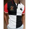Camisa Polo Masculina Casual Estilosa de Manga Curta com Listras e Estampa Digital 3D - Venda Quente de Verão Transfronteiriça