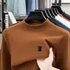 Invierno Nuevo De Jong Camiseta de Manga Larga para Hombre Doble Cara de Forro Polar Cuello Semi-alto Capa Base Casual Cálida Prenda Interior para Hombre