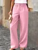 2026 Verano Nuevo Moda Cruzada Europea y Americana Comercio Exterior Casual Rectos Tejidos Pantalones Largos de Mujer Pantalones Casuales Verano