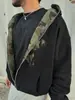 Marca Tendência Europeia e Americana Transfronteiriça Outono e Inverno Moda Hip-Hop Casual Camuflado Quente Solto Zíper Cardigã Top Moletom