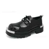 Sapatos masculinos de couro com cadarço, sola grossa, para aumentar a altura, para a primavera, transfronteiriços, sapatos formais de negócios casuais da moda, tamanho grande, versáteis para o escritório
