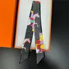 Bufanda de corbata estampada delgada de nuevo estilo para mujer, bufanda larga estrecha de seda estilo coreano para combinar con camisas, accesorio envolvente de moda