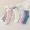 Calcetines de forro polar coral para mujer otoño e invierno forrados de forro polar gruesos media pantorrilla lindos cálidos para casa suelo confinamiento toalla calcetines para dormir