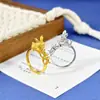 Anillo en Blanco de Plata de Ley s925 Redondo 6mm Cepillado Mate Conejo de Jade Montura para Anillo Puede Incrustar Piedras Preciosas de Colores Accesorios para Joyería DIY