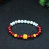 Pulsera de Cinabrio Femenina Arena de Rejalgar Pulsera de Círculo Único Kao Gong de la Costa Loto Alto Contenido Pulsera Benmingnian ins