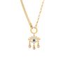[Ice Meng] Collar de Gota de Aceite con Borla Larga de Luna de Acero Inoxidable Joyería Europea y Americana N1417