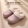 Chinelos de algodão impermeáveis para mulheres, novo 2026 outono e inverno, para interior, antiderrapantes, com sola grossa, quentinhos, de pelúcia e algodão para mulheres