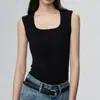 Camiseta sin mangas ajustada para mujer 2025, Ropa exterior de moda, Se puede usar como capa base o como prenda exterior