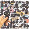 50 pegatinas de graffiti de gatito negro travieso de dibujos animados para guitarra, cuaderno, equipaje, DIY, pegatinas impermeables, lote transfronterizo