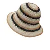Chapéu de Pescador com Palha Arco-Íris Feminino Verão Ins Respirável Rosto Chapéu Balde Pequeno Protetor Solar Protetor Solar Cor-Bloco de Palha para Praia