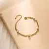 Tobillera de Acero Inoxidable con Diamante de Seis Garras, Estilo Nuevo, No se Desvanece, para Mujer, Diseño de Nicho, Moderna, Versátil, de Alta Gama