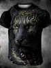 2025 Nova Moda Casual Versátil Elegante de Alta Qualidade com Estampa de Animal para Homens Manga Curta