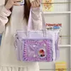 Bolso bandolera para chica de universidad, bolso de hombro transparente de gran capacidad, bolso ita de encaje de gran capacidad para muñecas