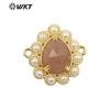 WT-PC008 exportación color popular gema en forma de gota borde de perla colgante pequeño exquisito DIY decoración de ropa