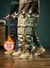 E-commerce Transfronterizo del Sudeste Asiático Pantalones Casuales de Terciopelo Grueso Otoño/Invierno para Hombre Joggers Sueltos Tendencia Americana Multibolsillo