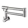 Grifo plegable de acero inoxidable grifo de cocina alargado fregadero doble interruptor giratorio único frío universal grifo de pared