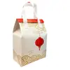 Bolsa de Embalaje Desechable No Tejida con Logo Personalizado, Bolsa Roja y Festiva Aislada para Llevar, Bolsa de Tote Espesa para Catering
