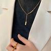 Collar Xiyin Dafu Mismo Símbolo de Suerte Colgante para Mujer Tira Dorada Pequeña Rica con Cadena para Clavícula de Regalo sin Color