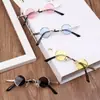 Novos Óculos de Sol Redondos Pequenos de Metal Tendência Celebridade da Internet Personalizados Novos Pequenos Armação Anti-UV para Homens e Mulheres Moda