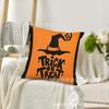 Almofada de Halloween Mais Vendida Transfronteiriça Estampa de Caveira Abóbora Material Linho Almofada Decorativa Americana de Halloween